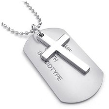 2X(Jewelry Men's Necklace,    Tags Dog Tag Alloy Pendant with 68cm5394