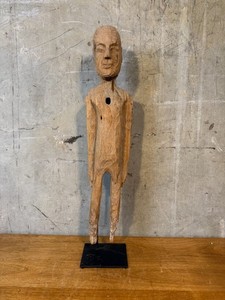 outheast Asian Style Funerary Ancestral Figure – Weathered Carved Wood Sculpture