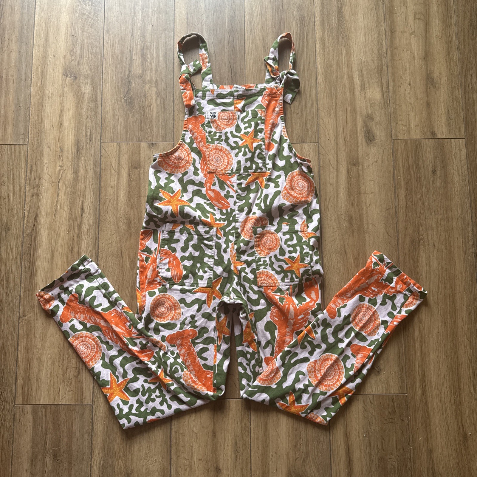 Lucy And Yak Colourful Patterned Dungarees Size 12 L Pockets Organic Cotton image 2