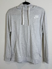 Nike Womens Light Gray Long Sleeve Activewear Pullover Hoodie Size Small