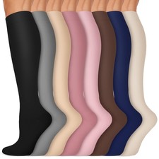 Copper Compression Socks 15-20 mmHg for Men Women 8 Pairs Circulation Support