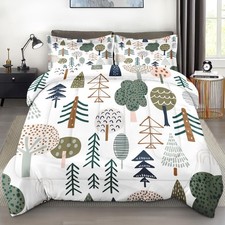 Comforter Set Queen Size, Woodland Tree Wood 3 Pcs Soft Bedding Set for Kids ...