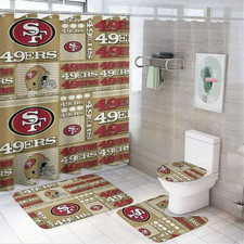 4 Pcs San Francisco Football Shower Curtain Set bathroom set