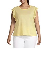 a.n.a new approach Blouse with ruffled sleeves Size XL Yellow Breeze