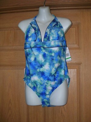 CALI WAVES - GORGEOUS ONE-PIECE HALTER SUIT - MULTI COLOR - SIZE LARGE - NWT!!