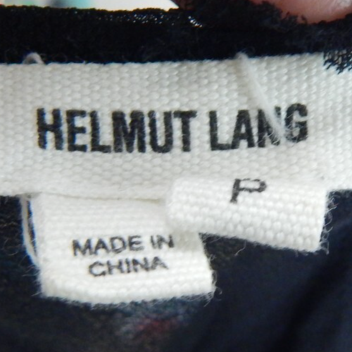Helmut Lang Women's P XS Top Black Sheer Silk Asymmetrical Raw Edge Minimalist - Picture 4 of 5