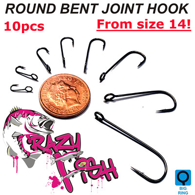 Crazy Fish Rund gebogenes Gelenk HAKEN 10 Stck. Köder Schatten Raubtier Tackle