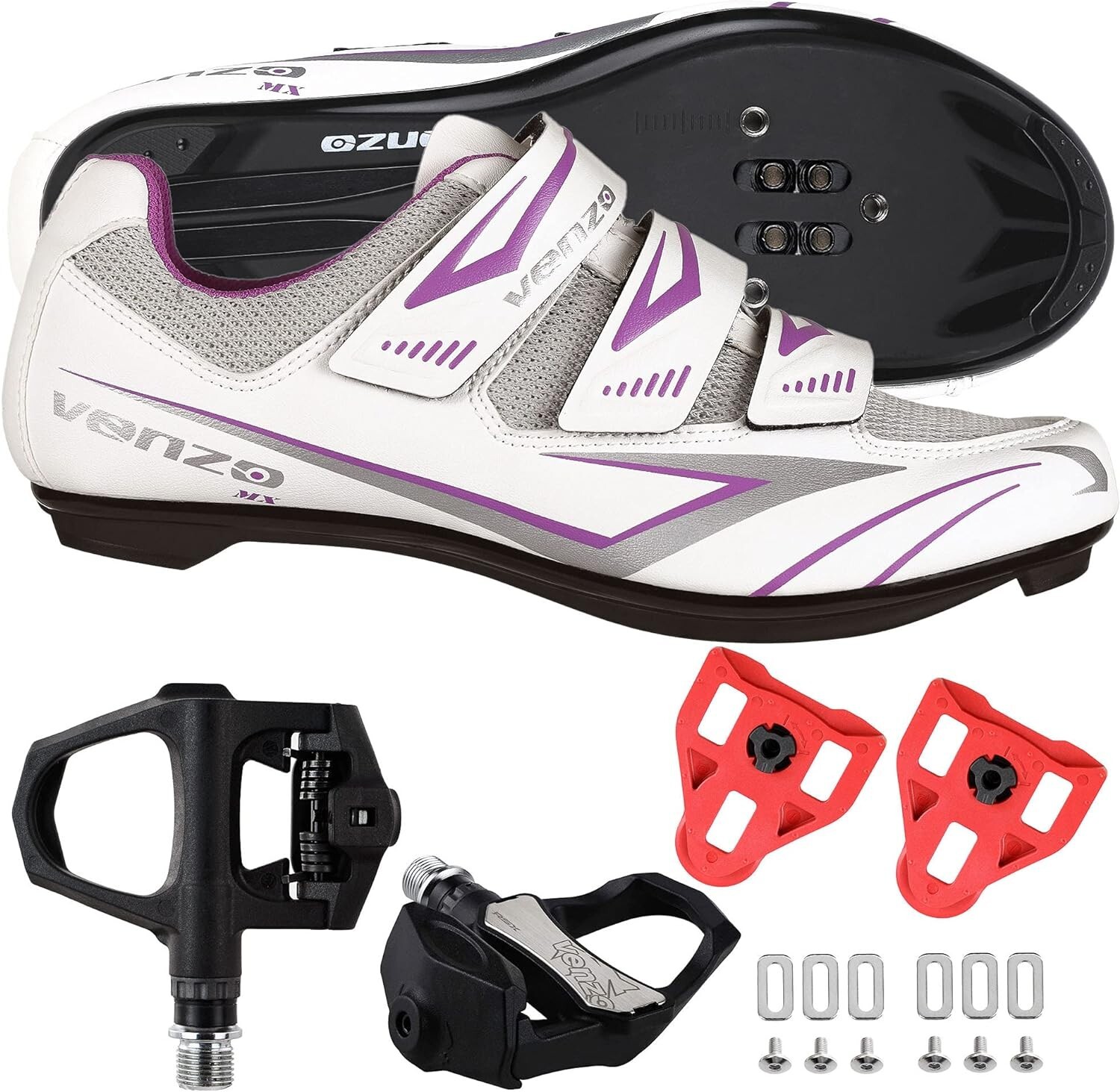 Venzo Bicycle Women’s Road Cycling Riding Shoes w/ Bike Clipless Sealed