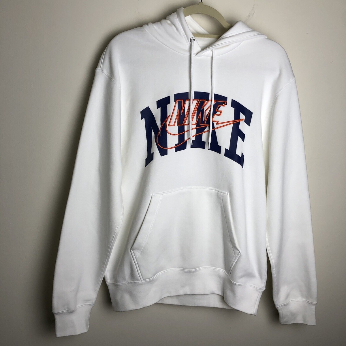 Nike Hoodie Club Fleece Embroidered Pullover Sweatshirt Men's Sz
