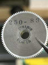 1 DYNAMIC ALUMINUM SPUR GEAR 64 PITCH 83 TEETH 1/4” BORE 1/8” FACE 20 DEG. P.A.