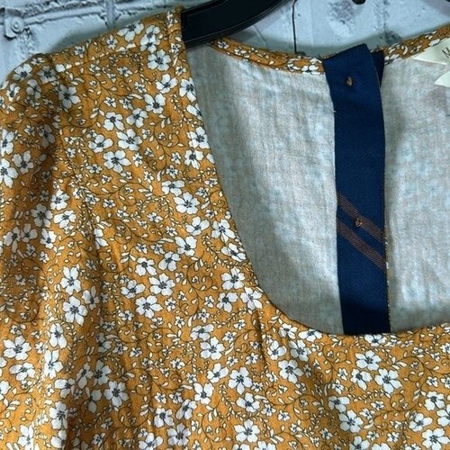 Matilda Jane Just Imagine Shay Women Ditsy Floral Peplum Mustard Top Small NEW - Picture 15 of 16