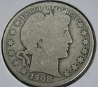 1908-O Barber Silver Half Dollar Good Condition A-1. Free shipping with 5 items.