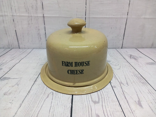 Farm House Cheese Dish Vintage Moira Pottery Stoneware Dome and Base - Picture 2 of 11