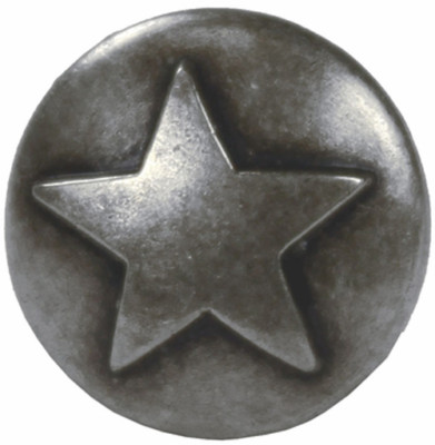 Raised Star Concho 5//8/" Old Silver Western