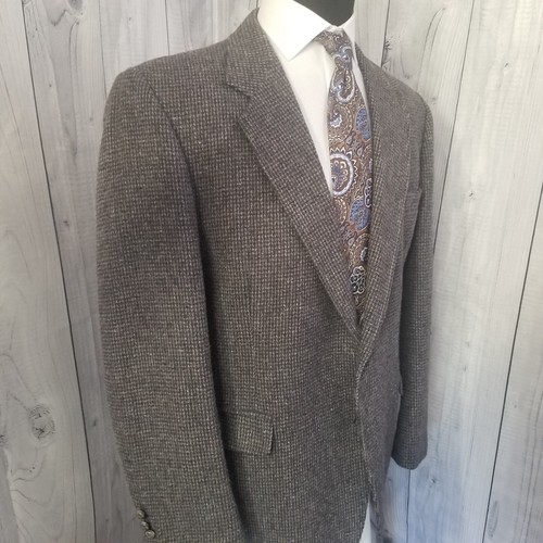 Vintage Haggar Brown Tweed Men Blazer Wool 46 Sport Coat Jacket USA - Picture 8 of 20