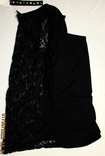 Top vintage Eye Candy nero floreale pizzo schiena XL cappuccio manica collo quadrato scollato NUOVO - Foto 14 di 22