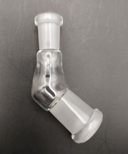 10mm - 14mm Female 45 Degree Angle Glass Ground Joint Adapter GonG Elbow - Picture 2 of 2