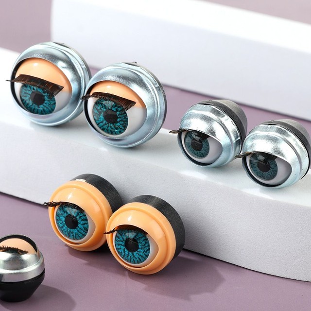 Doll Rolling Eyeballs with Eyelashes Simulation Active Eyeball DIY Doll Eyes Doll Rolling Eyeballs with Eyelashes Simulation Active Eyeball DIY Doll Eyes