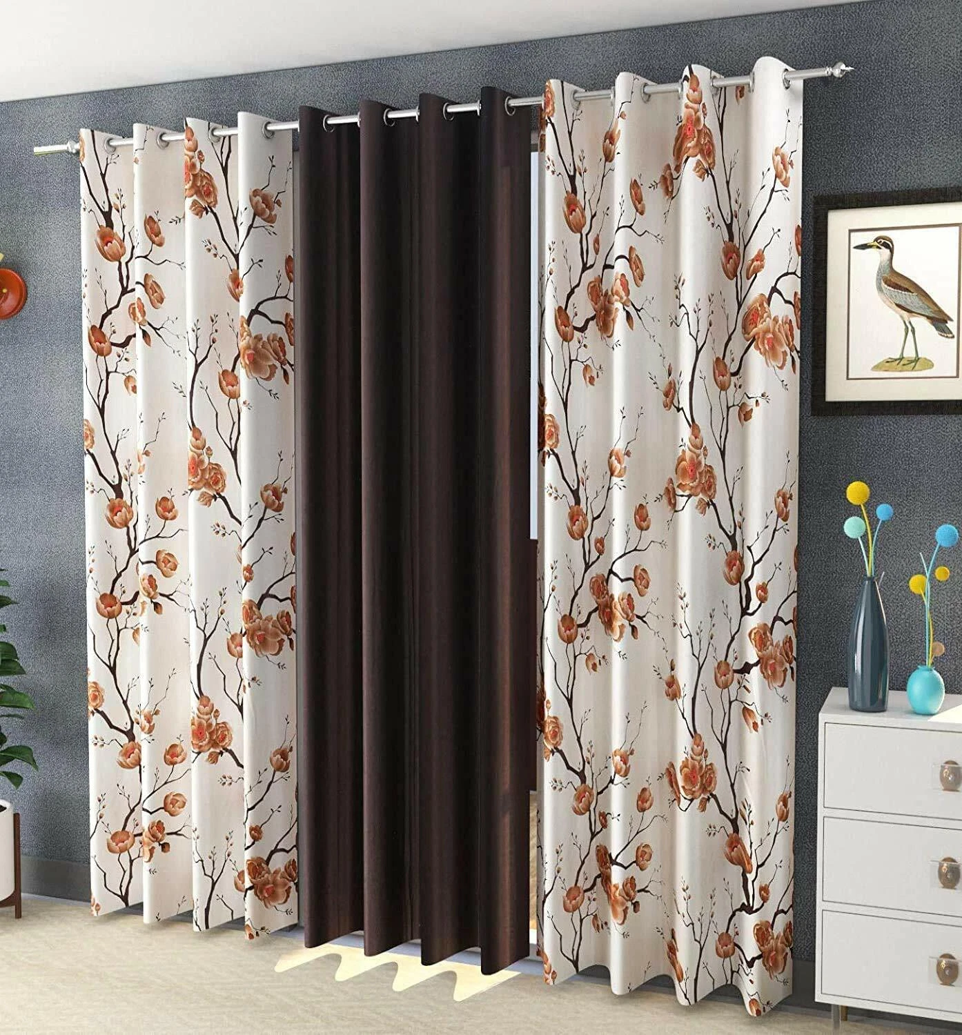 New 3 Piece Window Curtain Set - 5 feet