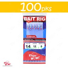 Fishing Bait Rigs Size 14 Premium sabiki Golden Hook Red Head Glow bead FW417