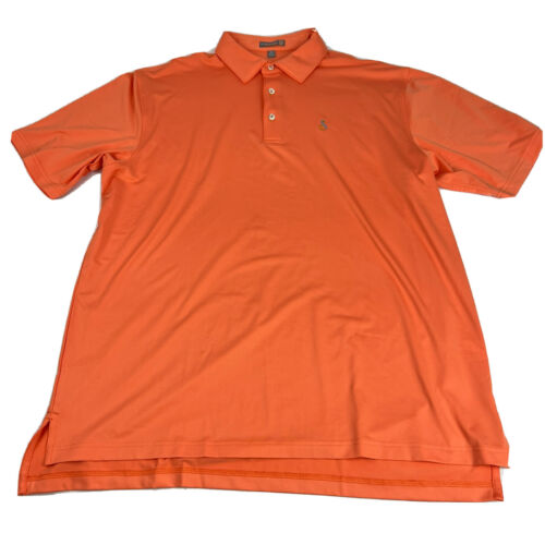 Peter Millar Summer Comfort Golf Polo Shirt Mens Orange XL Stretch Activewear - Picture 1 of 9