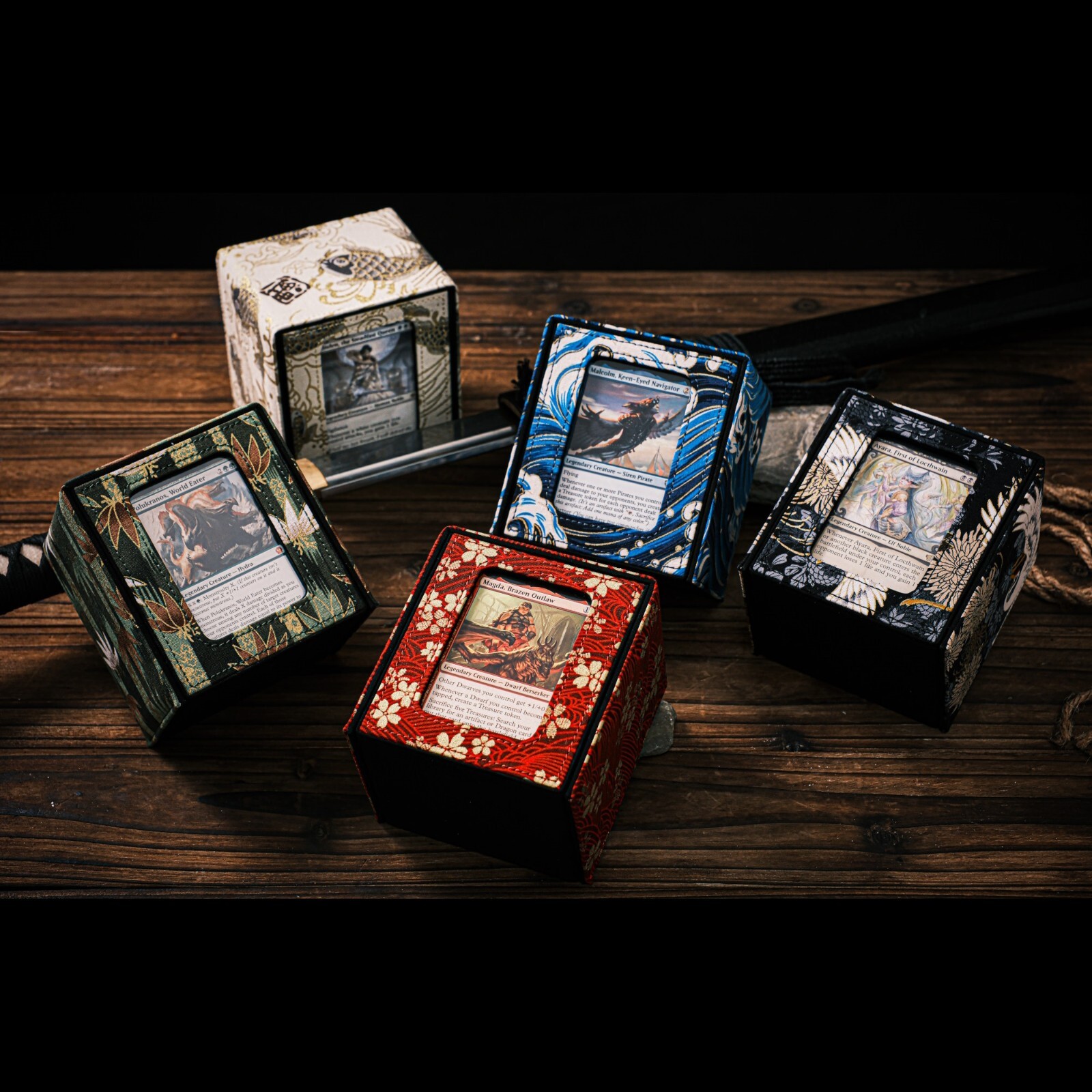 MTG Card Sleeves 100 Pack Midnight Cranes Custom Art Card Sleeves 100 Pack For MTG, Magic, FaB, Pokmon TCG (Standard Size, Kimono Design) Sleeve Card MTG Card Sleeves 100 Pack Midnight Cranes Custom Art Card Sleeves 100 Pack For MTG, Magic, FaB, Pokmon TCG (Standard Size, Kimono Design) Sleeve Card