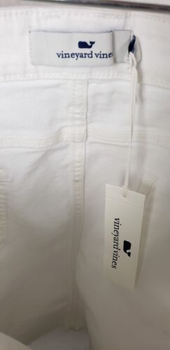 Vineyard Vines Damen Rock 14 Mini weiß Denim roher Saum Tasche Küste Urlaub - Bild 5 von 6