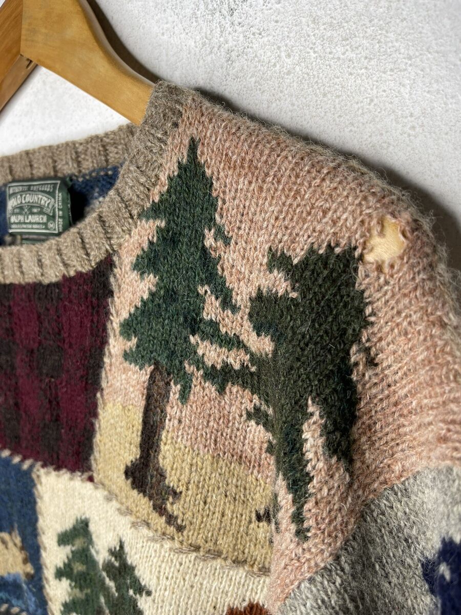 Polo Ralph Lauren Medium Country Patchwork Southwestern Sweater