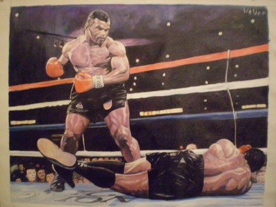 Commission A Joe Frazier Mike Tyson Canelo Alvarez Boxing Painting Not Photo Ebay