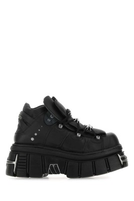 VETEMENTS Black Leather New Rock Sneakers 44 IT