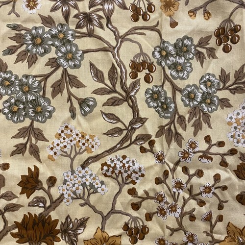 Vintage Paar Gardinen Stoff Blumen Chintz ungefüttert Breite 110 cm Länge 180 cm - Bild 5 von 12