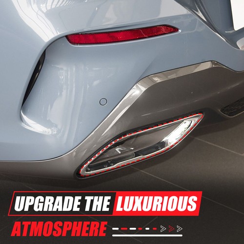 Glossy Black Stainless Rear Exhaust Tip Trim For BMW 8 Series Coupe G14 2019+ - Picture 15 of 17