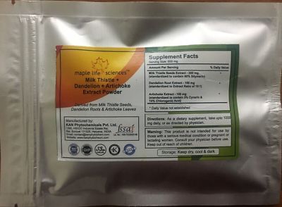 Milk Thistle (Silymarin) Dandelion Root Artichoke Extract Pure & high quality 