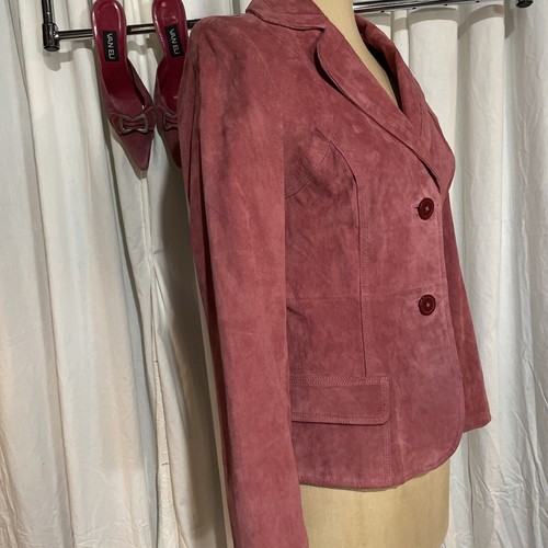 Cherokee Rose Pink Fuchsia Genuine Suede Leather Blazer S With Vaneli 6.5 Slides - Picture 9 of 23