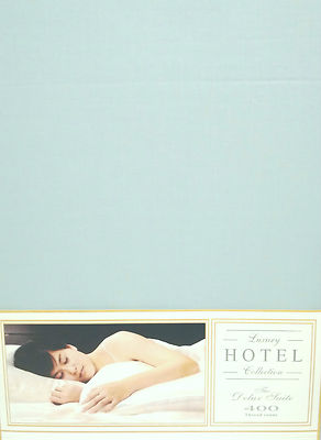 DOPPELBETT SPANNBETTLAKEN AQUA HELLBLAU 10'' TIEF 400 FADENZAHL 100% BAUMWOLLE