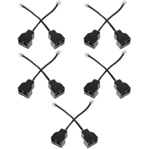 5 Count Telephone Adapter Line Double Travel Adaptor Cord Splitter Converter - Zdjęcie 4 z 12