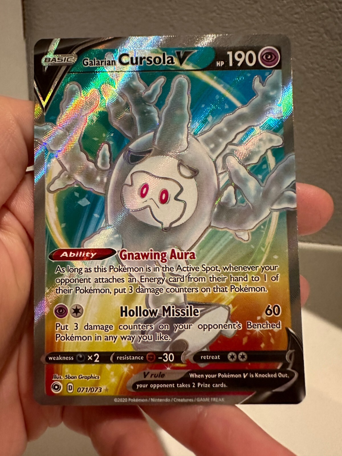 Galarian Cursola V (Full Art) 71/73 Pokemon SWSH Champion’s Path NM 0401#119