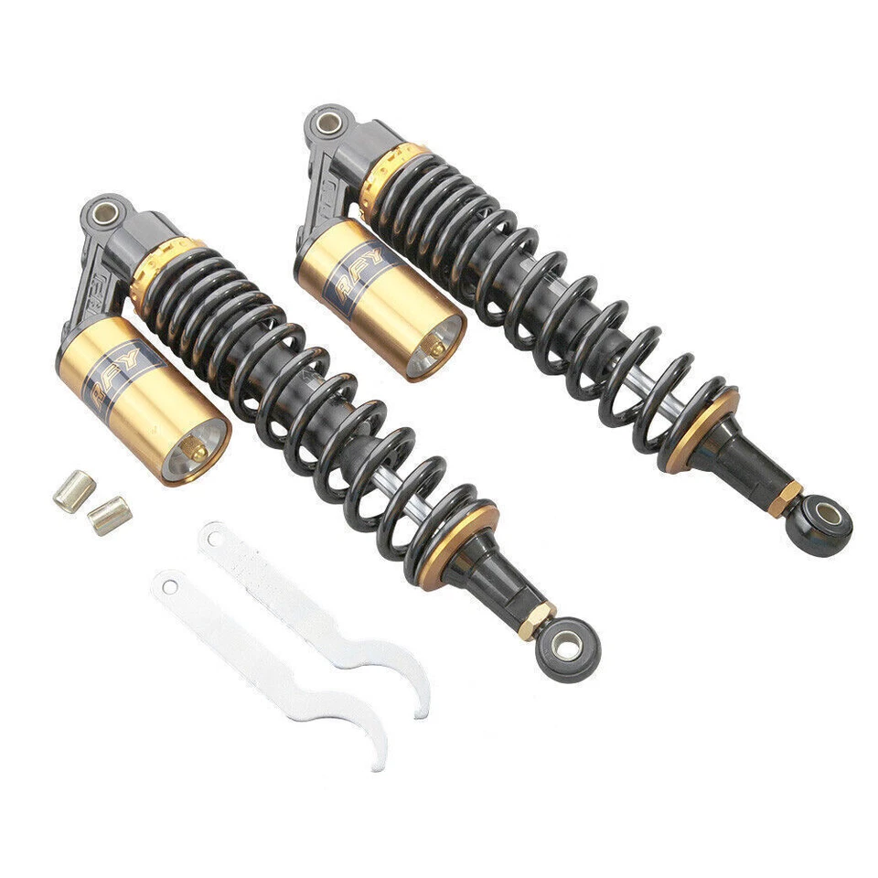 Universal For Suzuki Yamaha Kawasaki 375mm Adjustable Rear Air Shock Absorbers - Image 2 of 4