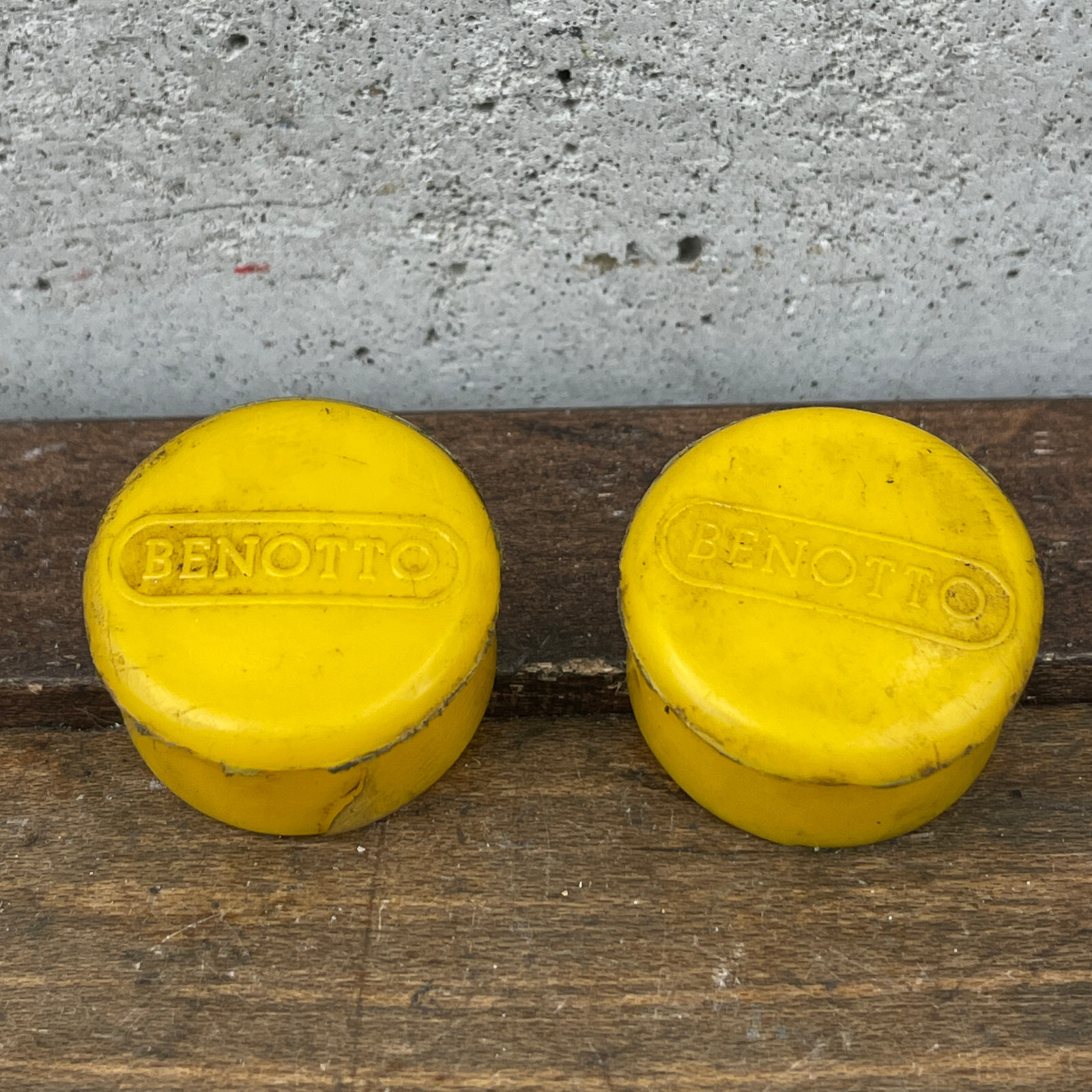 Vintage Benotto Handlebar End Caps Yellow Benotto Drop  Eroica 70s 80s