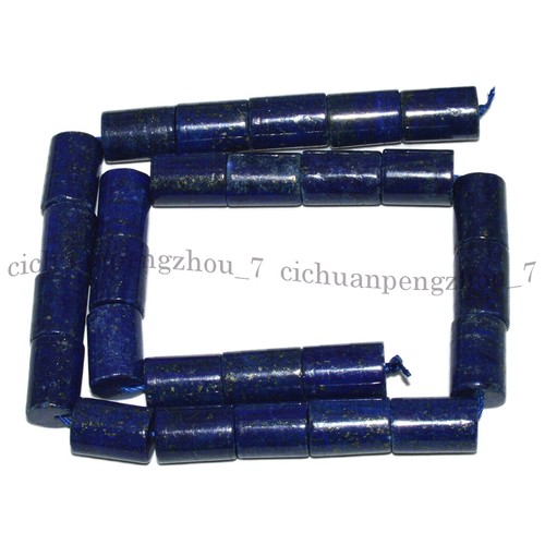 Natural Blue Lapis Lazuli Tube Barrel Column Gemstone Loose Beads 15'' Strand - Picture 3 of 11