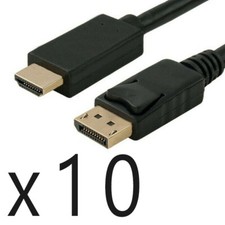 10 Pack 6ft Display Port DisplayPort DP to HDMI Converter Adapter Cable 4K 1080p