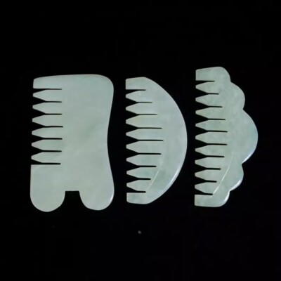 Natural Jade Massage Comb Scraping Tool Body Scalp Meridian Care