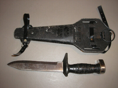 Aqua Lung U.S. Divers Co. Knife with Plastic Sheath 12 1/2''