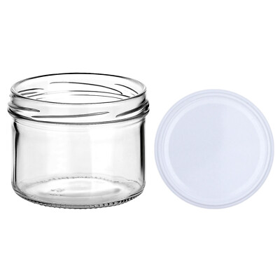 Gouveo Einmachgläser 12er Set 230ml - Weihnachtsdeckel Mit Kranz Motiv