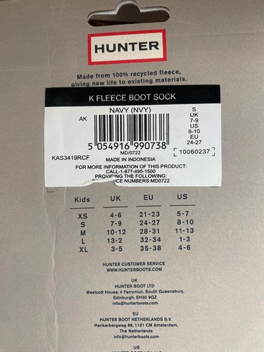 New Hunter First Classic Kids boots + fleece socks Size 7-9 - Picture 9 of 9