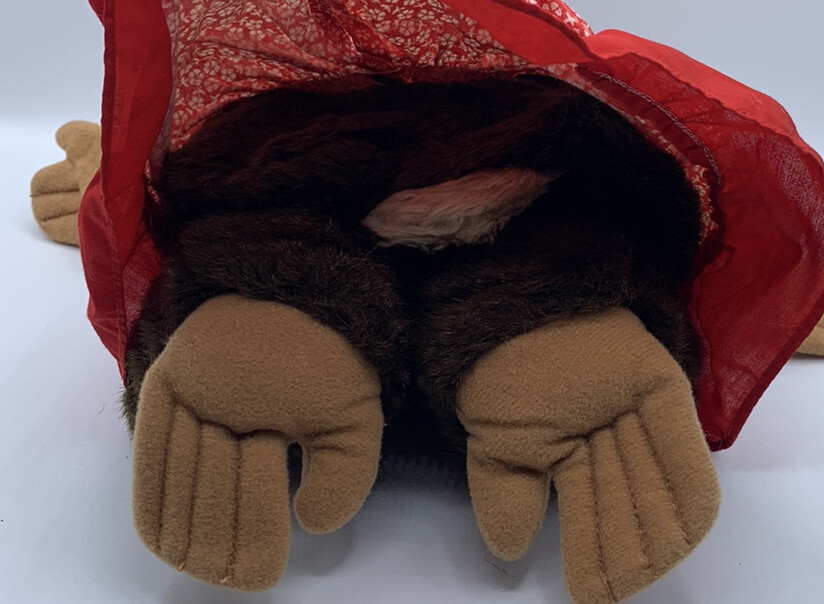 Hosung Julious Chimpanzee Monkey Hand Puppet Red Dress BowToy 1994