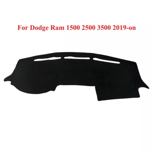 Black Dash Mat Dashboard Cover Pad For 2019-on Dodge Ram 1500 2500 3500