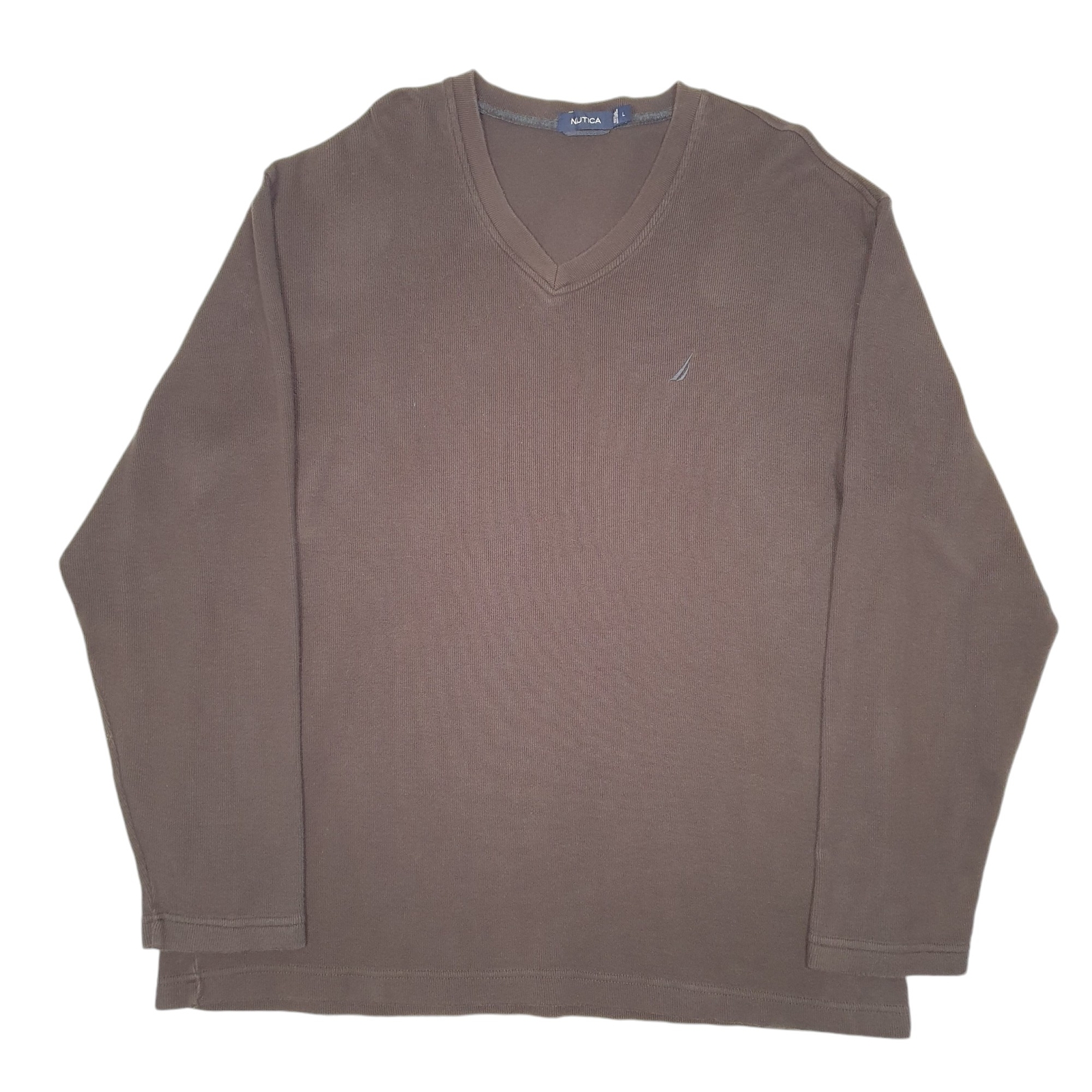 NAUTICA V Neck Knit Jumper Sweatshirt Mens L