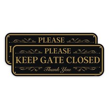 2 Pack Please Keep Closed Gate Signs Rust-Free Aluminum for Gate Yard Lawn