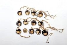 12-Halloween-Primitive-Metal Rim-Witch-Linen Cardstock-Gift-Hang-Tags